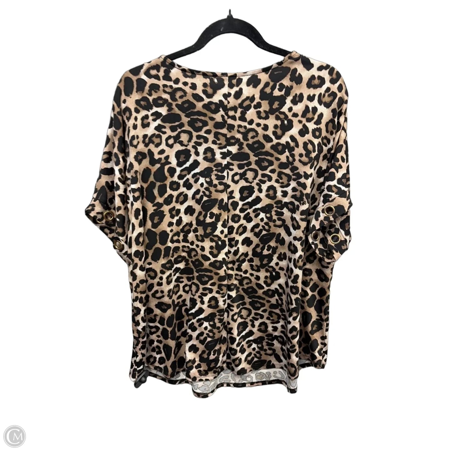 Top Short Sleeve By Perseption Concept In Animal Print, Size: 1x