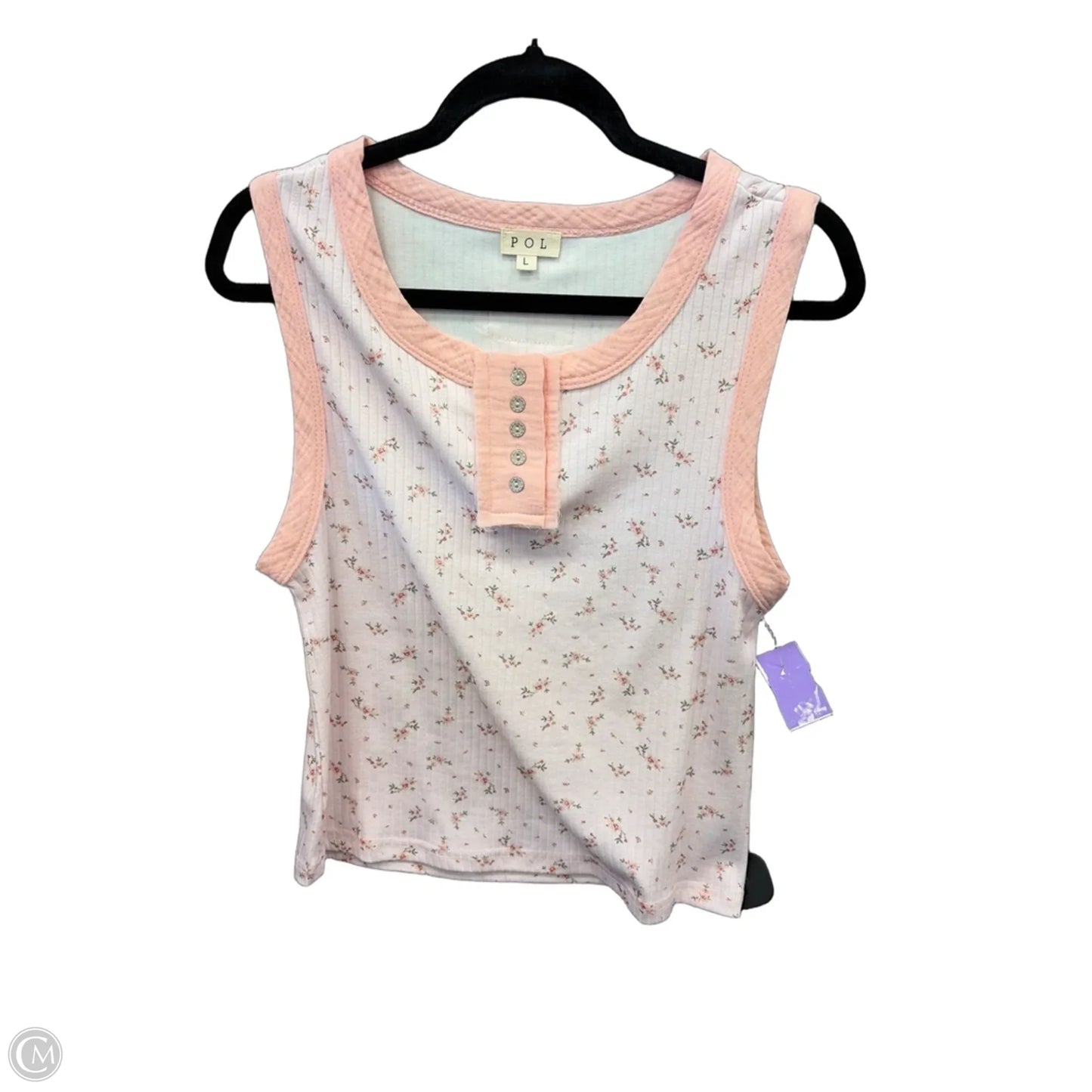 Top Sleeveless By Pol In Pink, Size: L