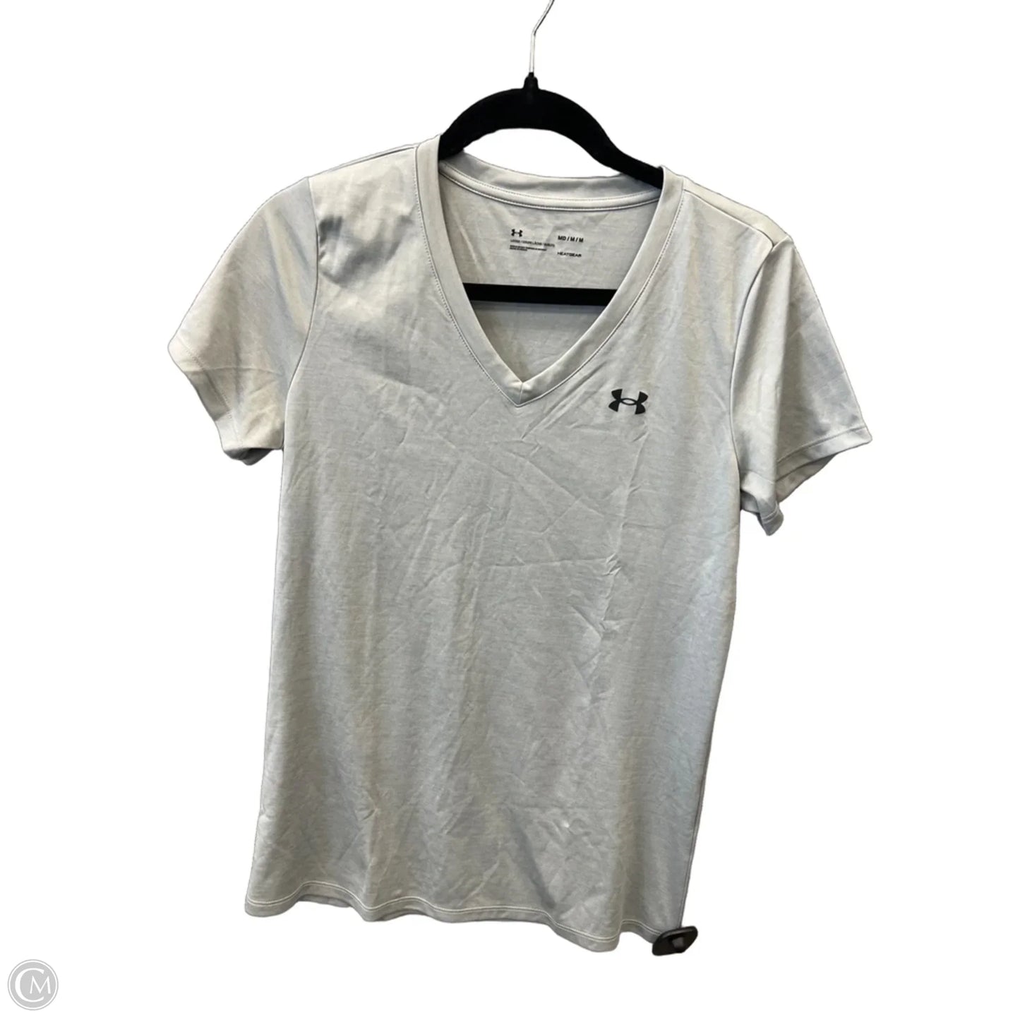 Athletic Top Short Sleeve By Under Armour In Grey, Size: M