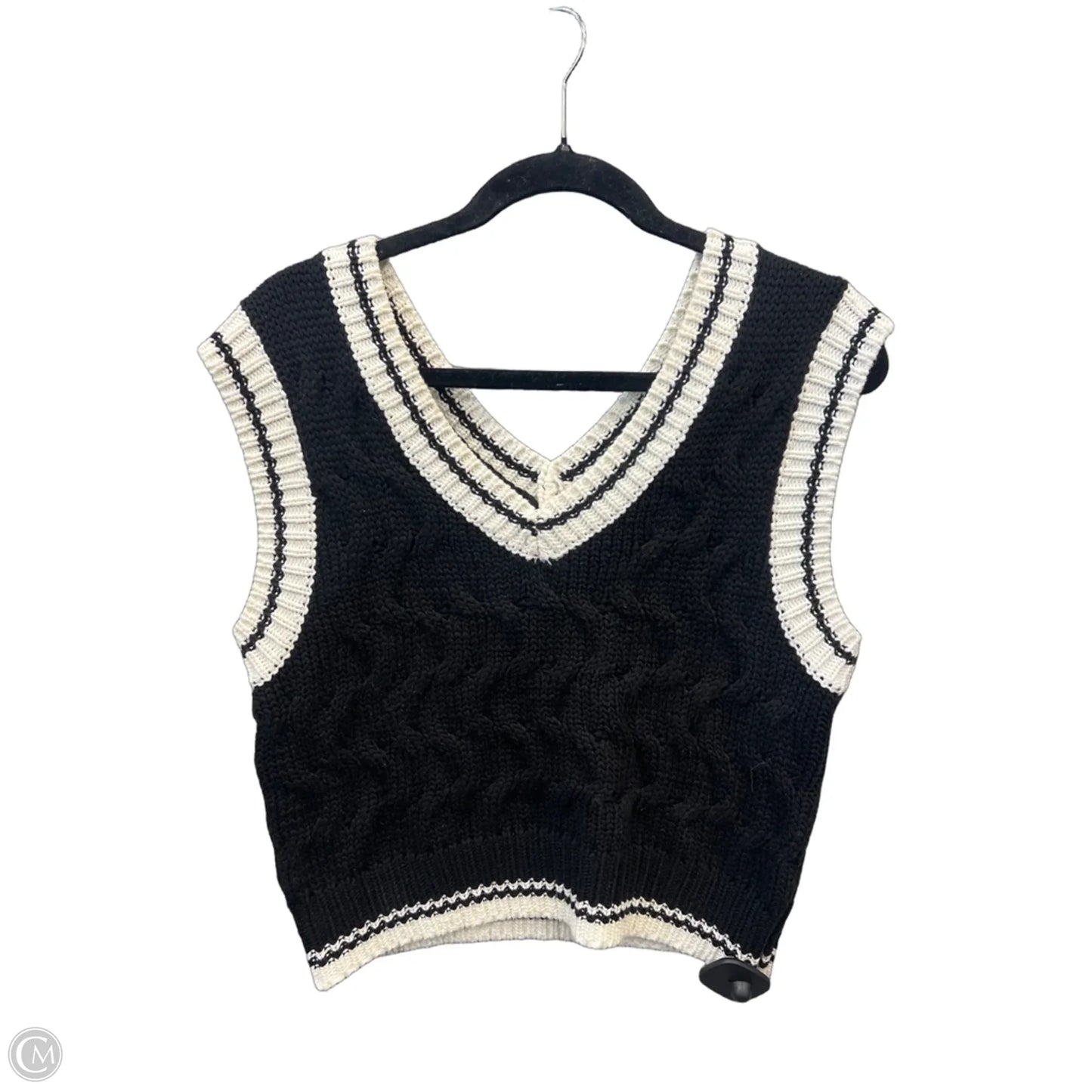 Vest Sweater By Clothes Mentor In Black, Size: M