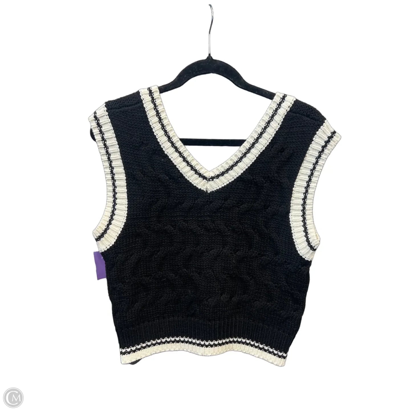 Vest Sweater By Clothes Mentor In Black, Size: M