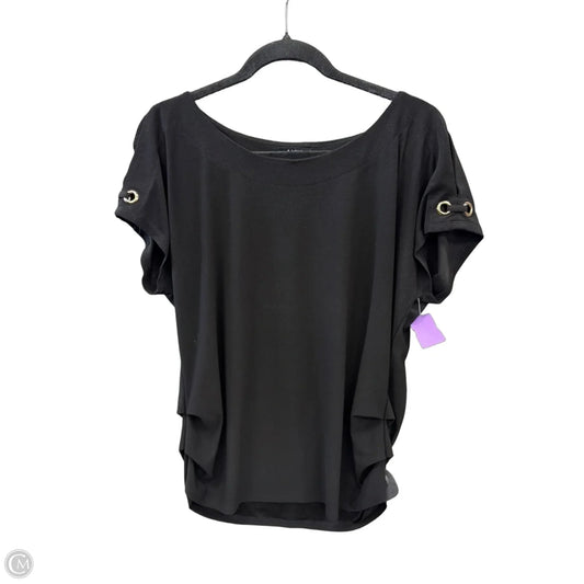 Top Short Sleeve By Auw In Black, Size: L