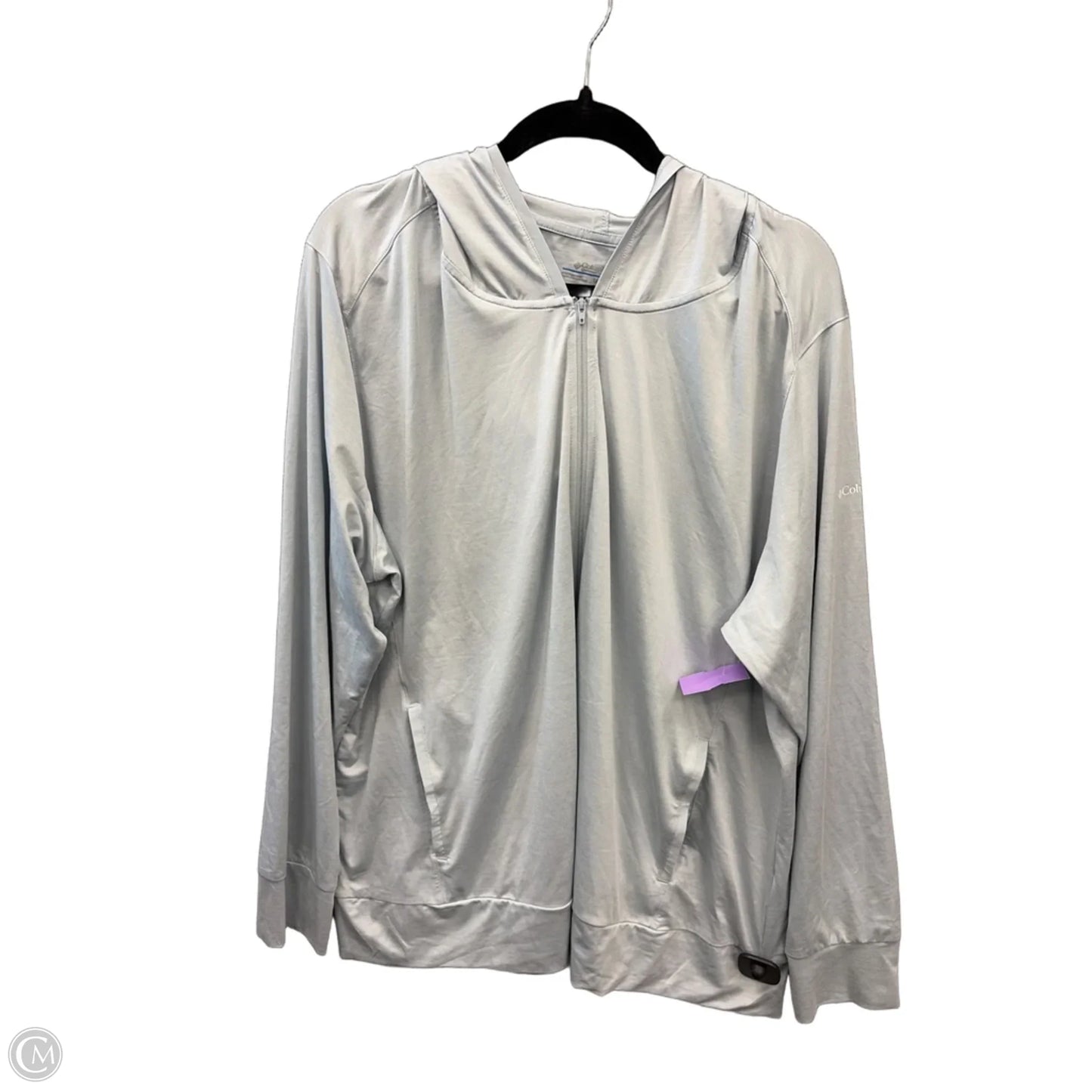 Athletic Top Long Sleeve Hoodie By Columbia In Grey, Size: 3x
