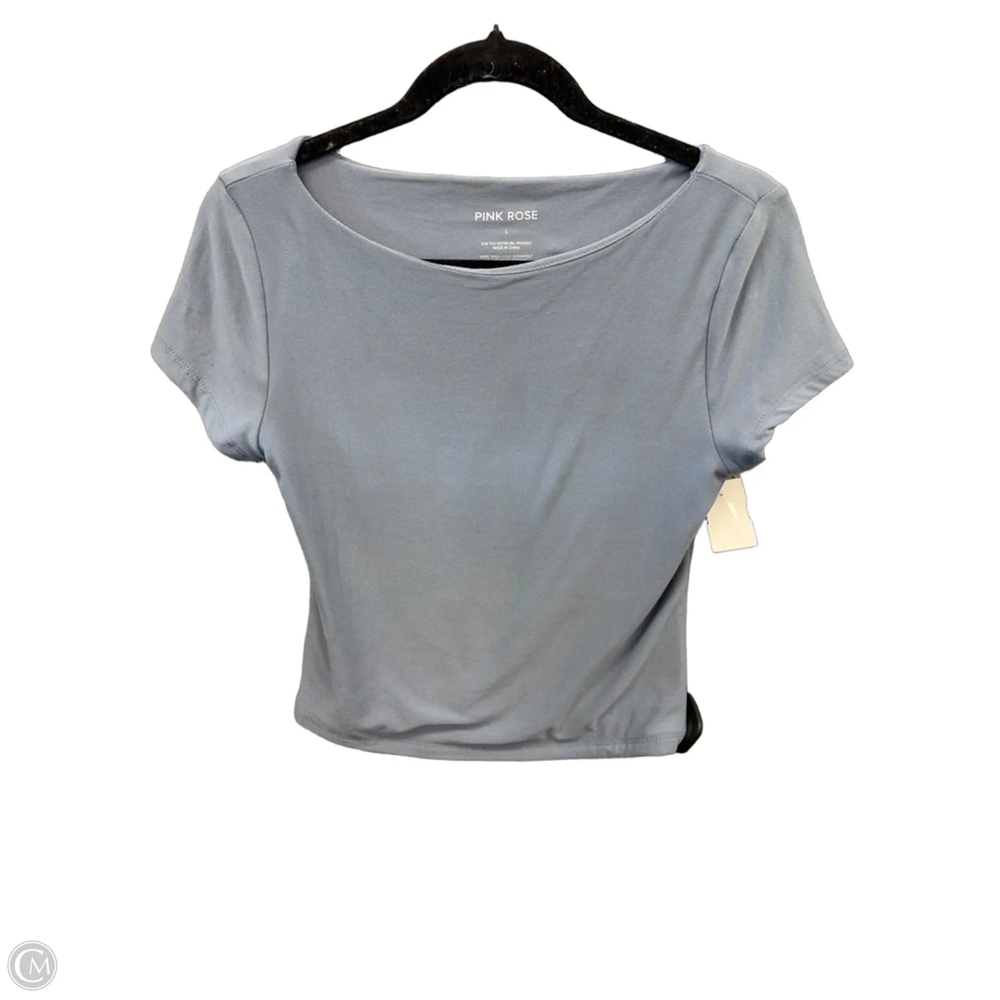 Top Short Sleeve By Pink Rose In Grey, Size: L