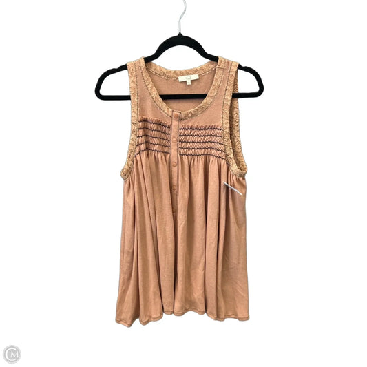 Top Sleeveless By Easel In Brown, Size: S