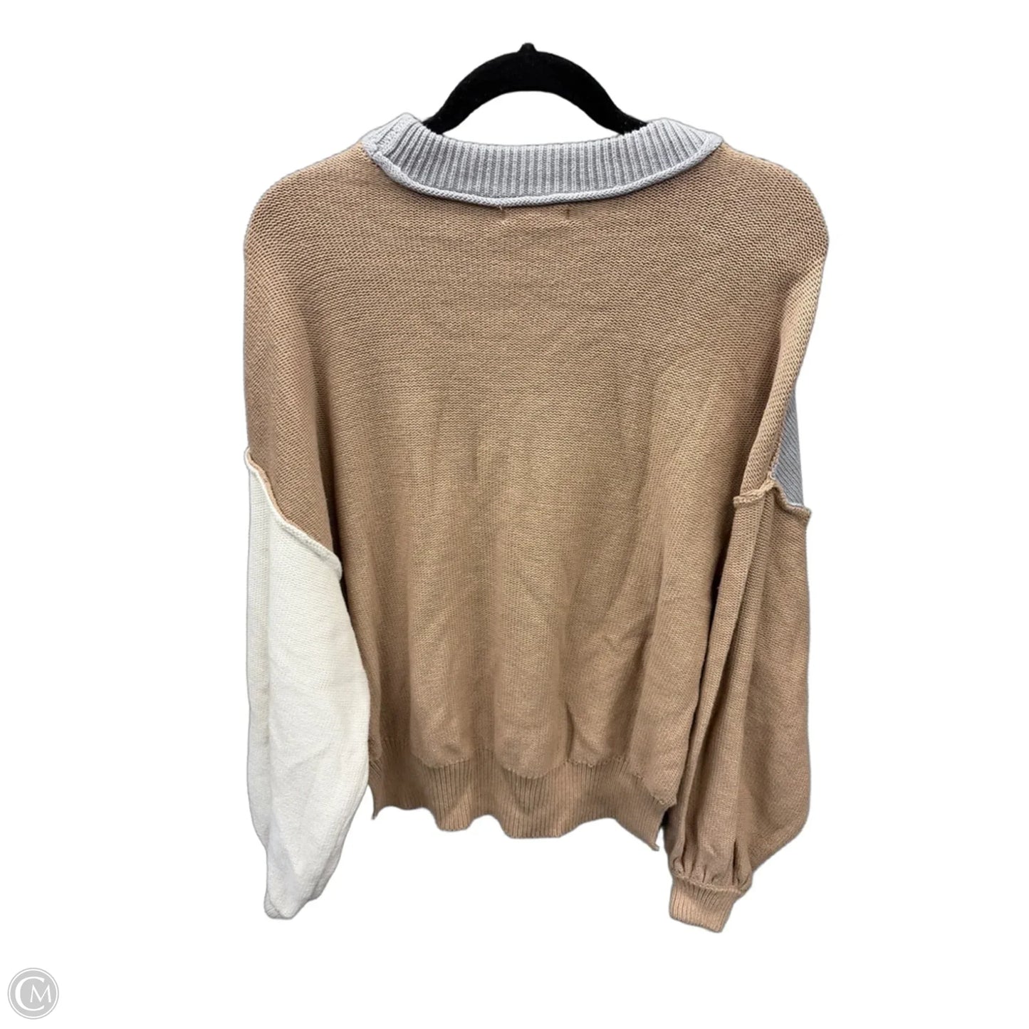 Sweater By Blu Pepper In Brown & Grey, Size: S