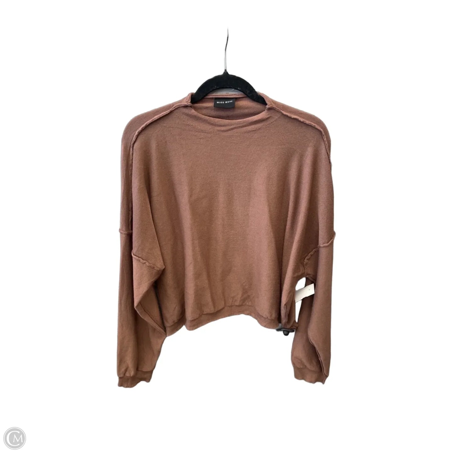 Top Long Sleeve By Miou Muse In Brown, Size: S