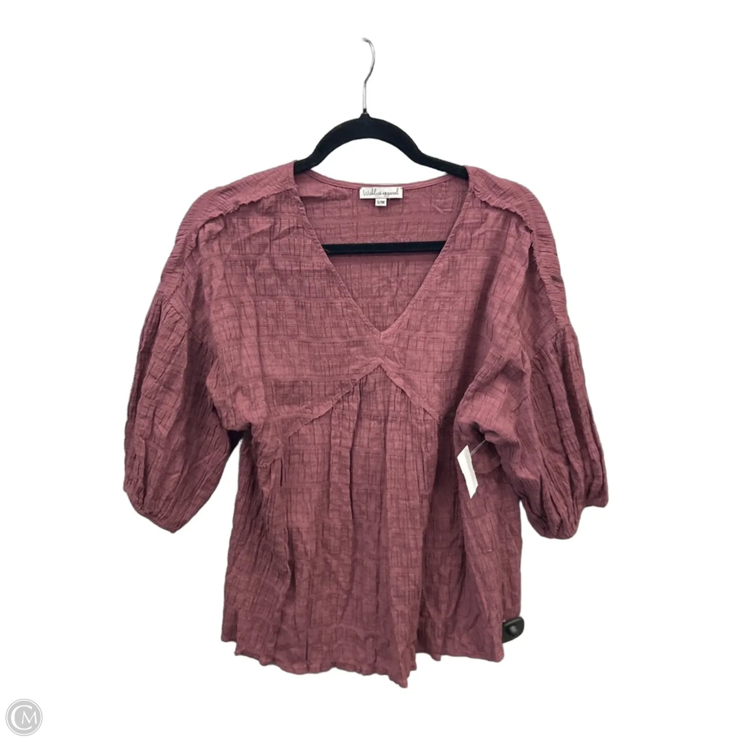 Top 3/4 Sleeve By Wishlist In Mauve, Size: S
