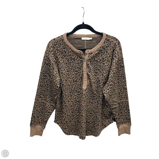 Top Long Sleeve By Lush In Animal Print, Size: S