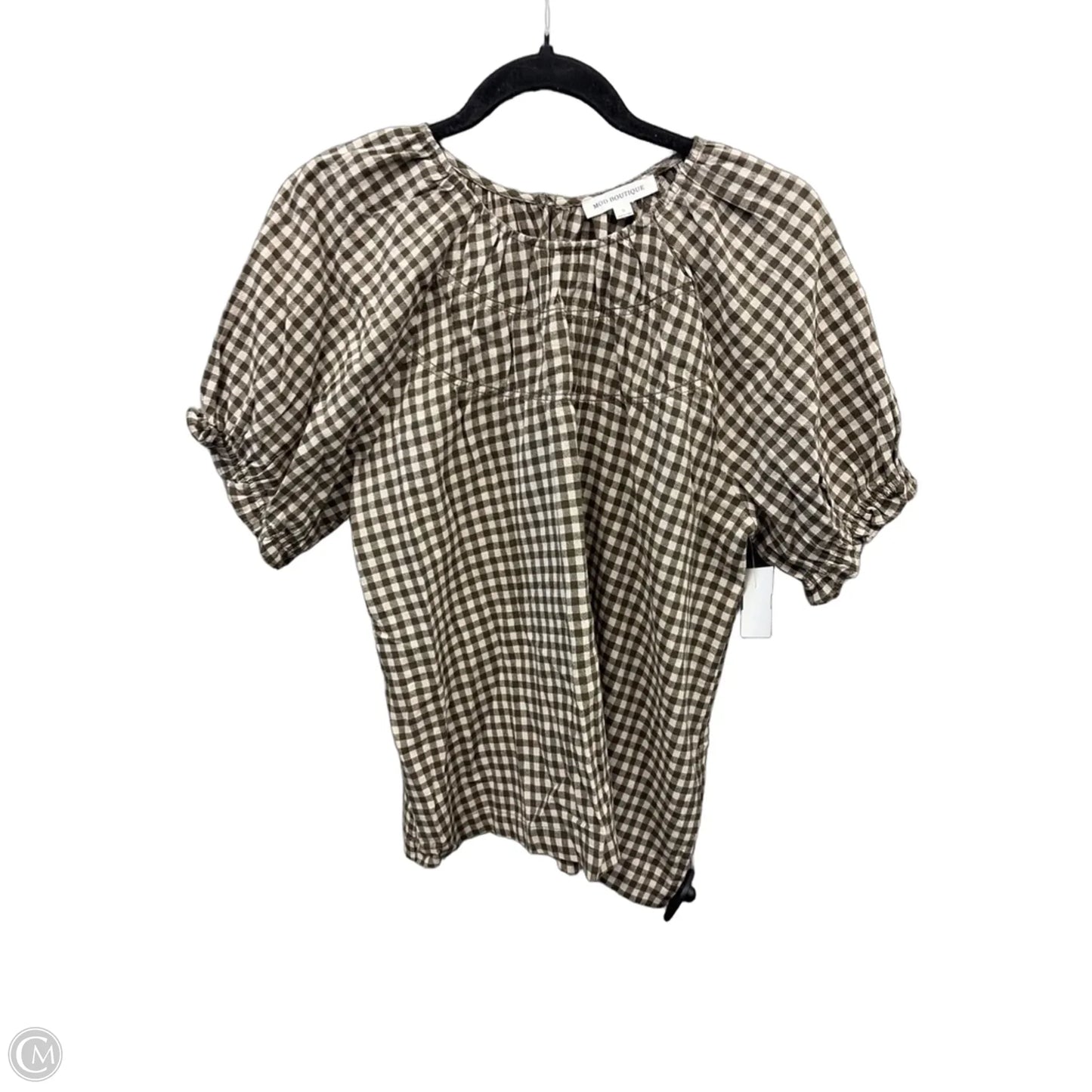 Top Short Sleeve By Mod In Plaid Pattern, Size: S