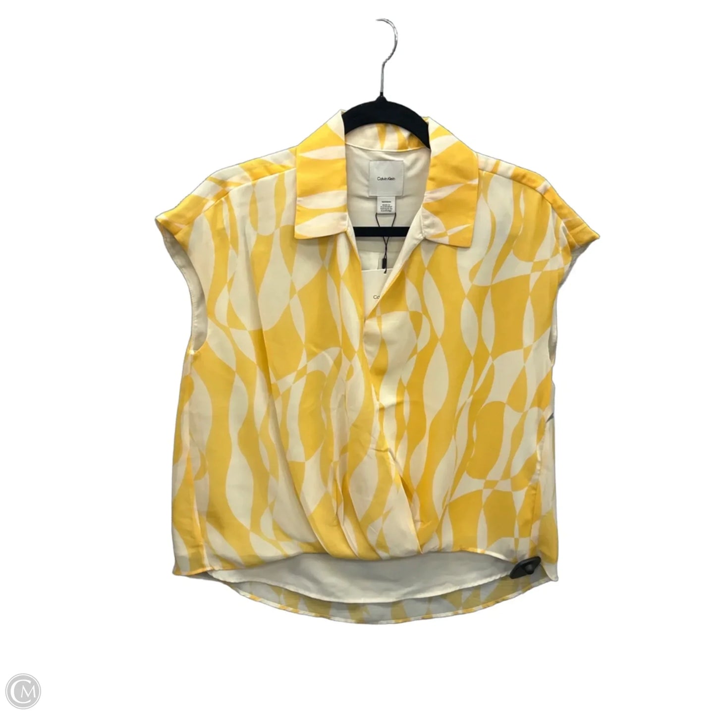Top Sleeveless By Calvin Klein In Yellow, Size: Xs