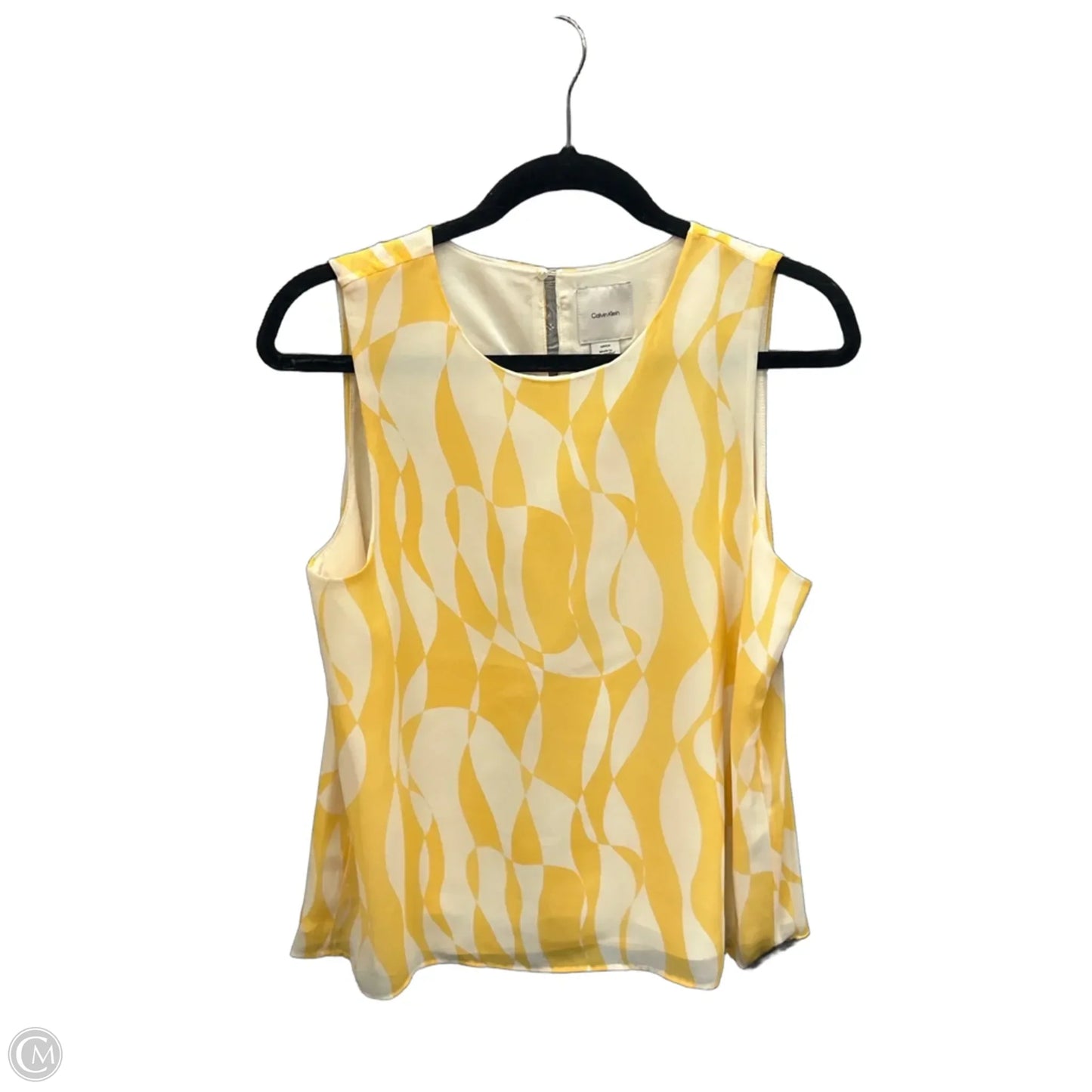Top Sleeveless By Calvin Klein In Yellow, Size: S