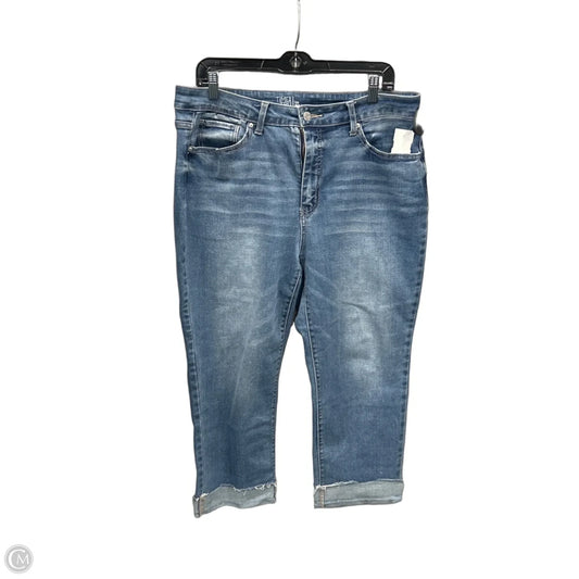 Jeans Cropped By Time And Tru In Blue Denim, Size: 14