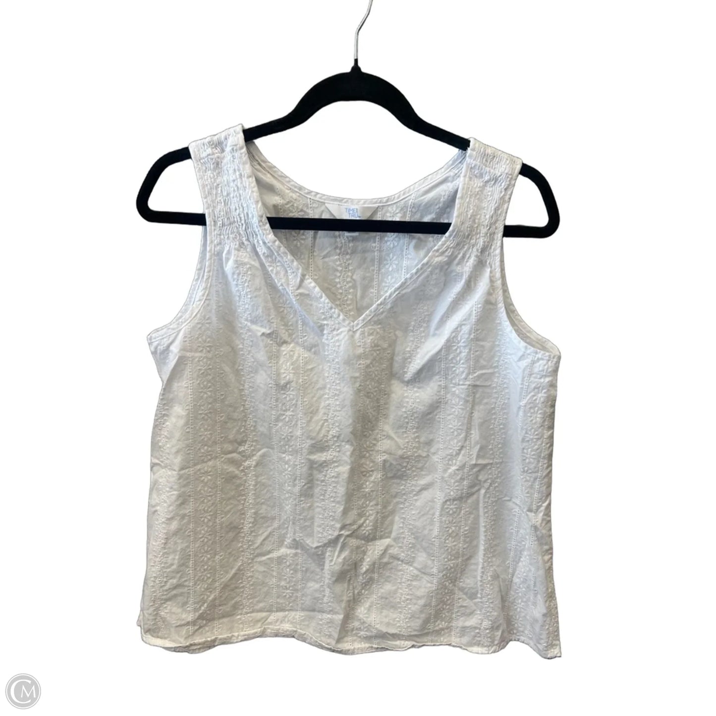 Top Sleeveless By Time And Tru In White, Size: S