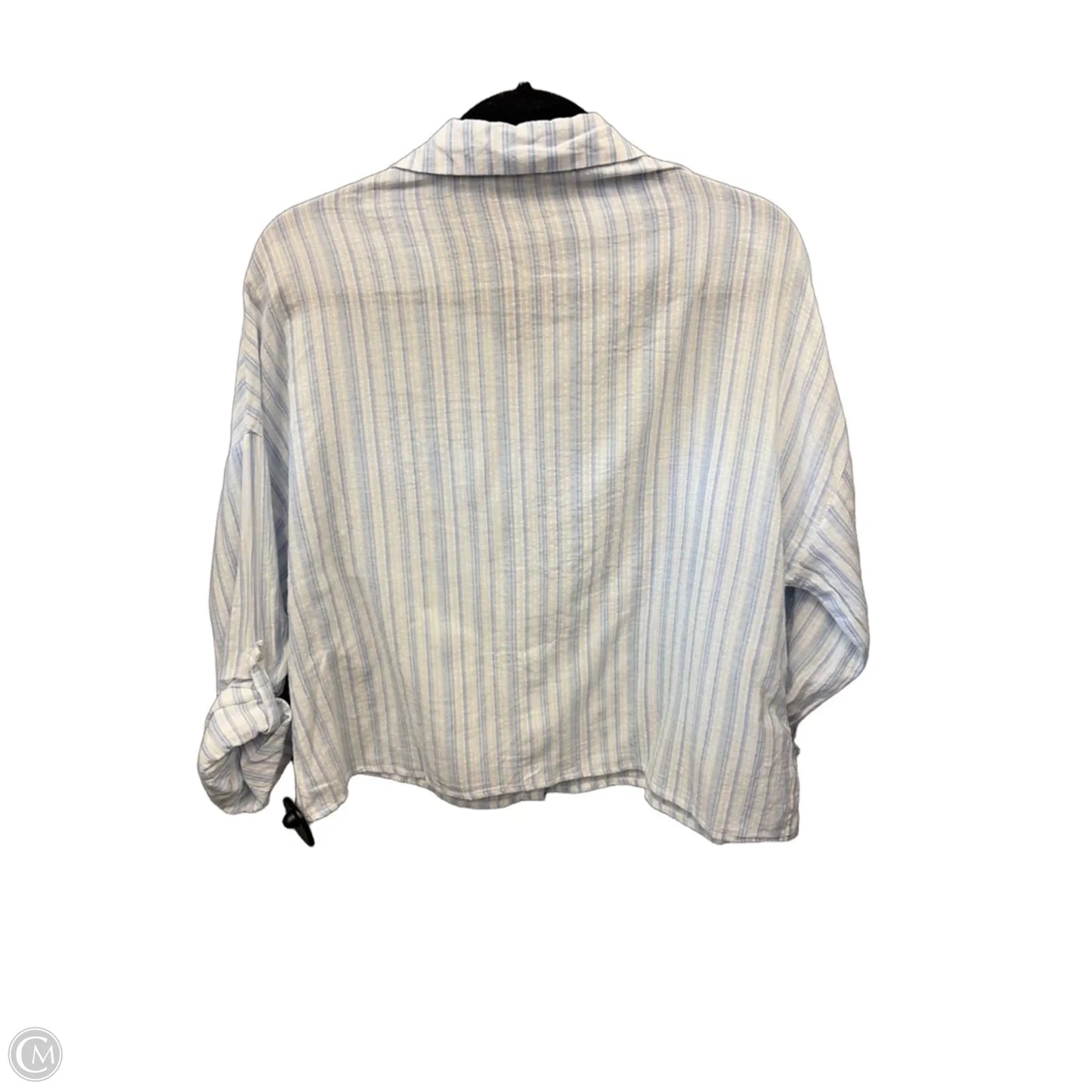 Top Long Sleeve By Passport In Striped Pattern, Size: L