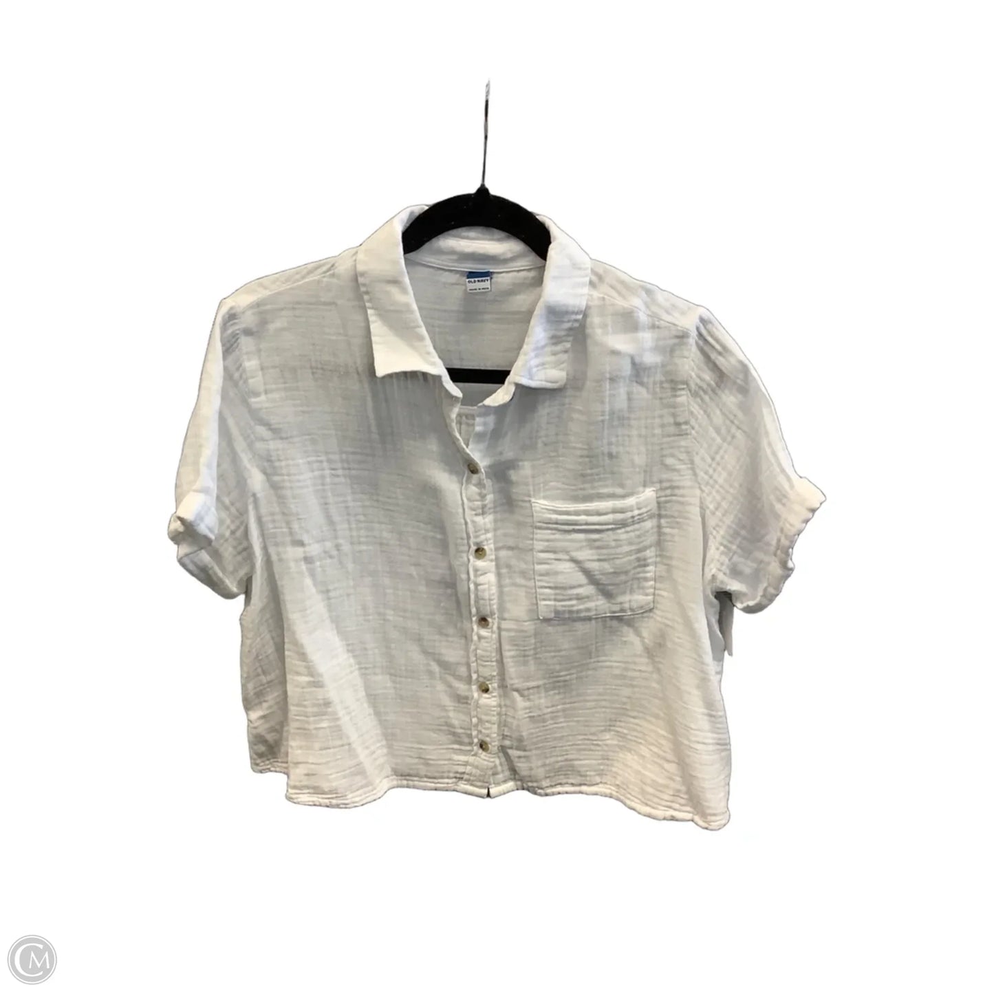 Top Short Sleeve By Old Navy In White, Size: M