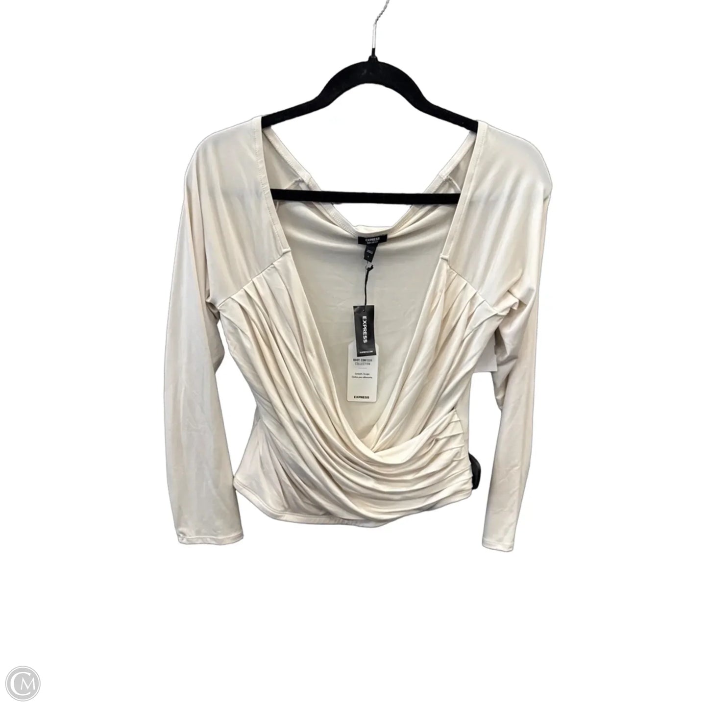 Top Long Sleeve By Express In Cream, Size: L