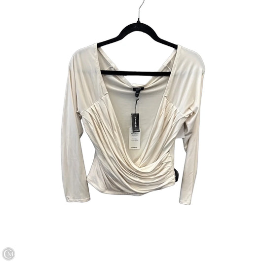 Top Long Sleeve By Express In Cream, Size: L