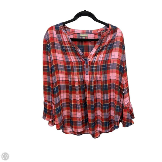Top Long Sleeve By Style And Company In Plaid Pattern, Size: Xl
