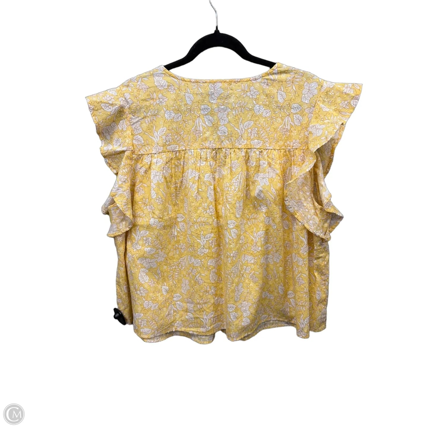 Top Short Sleeve By Falls Creek In Yellow, Size: 1x