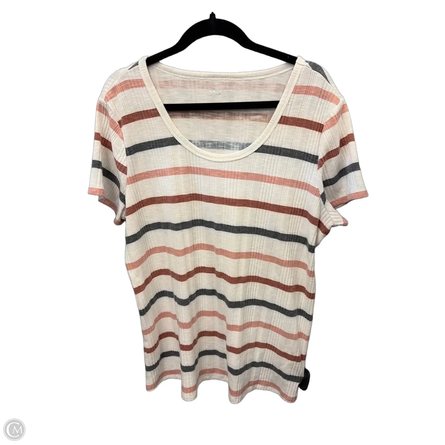 Top Short Sleeve Basic By Maurices In Striped Pattern, Size: Xxl