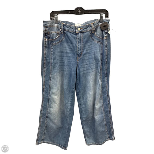 Jeans Cropped By Time And Tru In Blue Denim, Size: 14