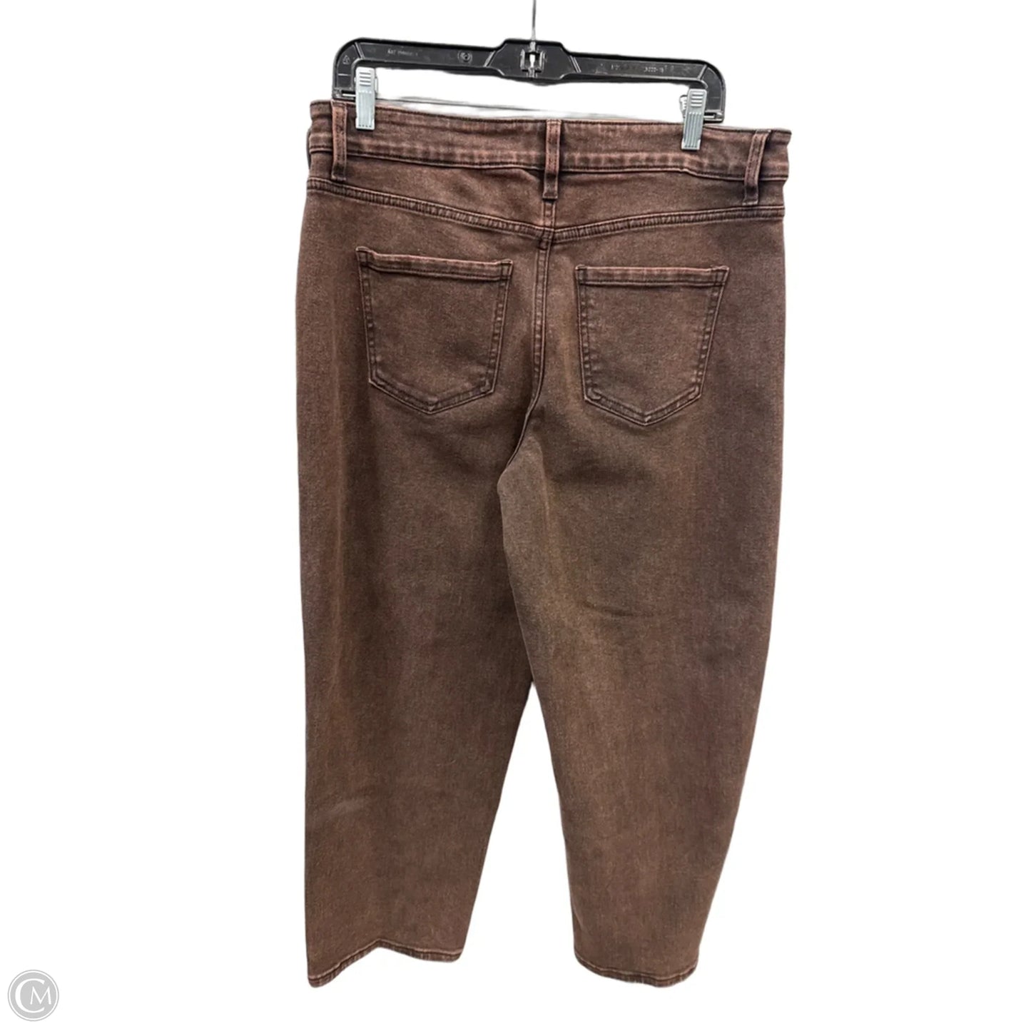 Jeans Straight By Time And Tru In Brown Denim, Size: 14