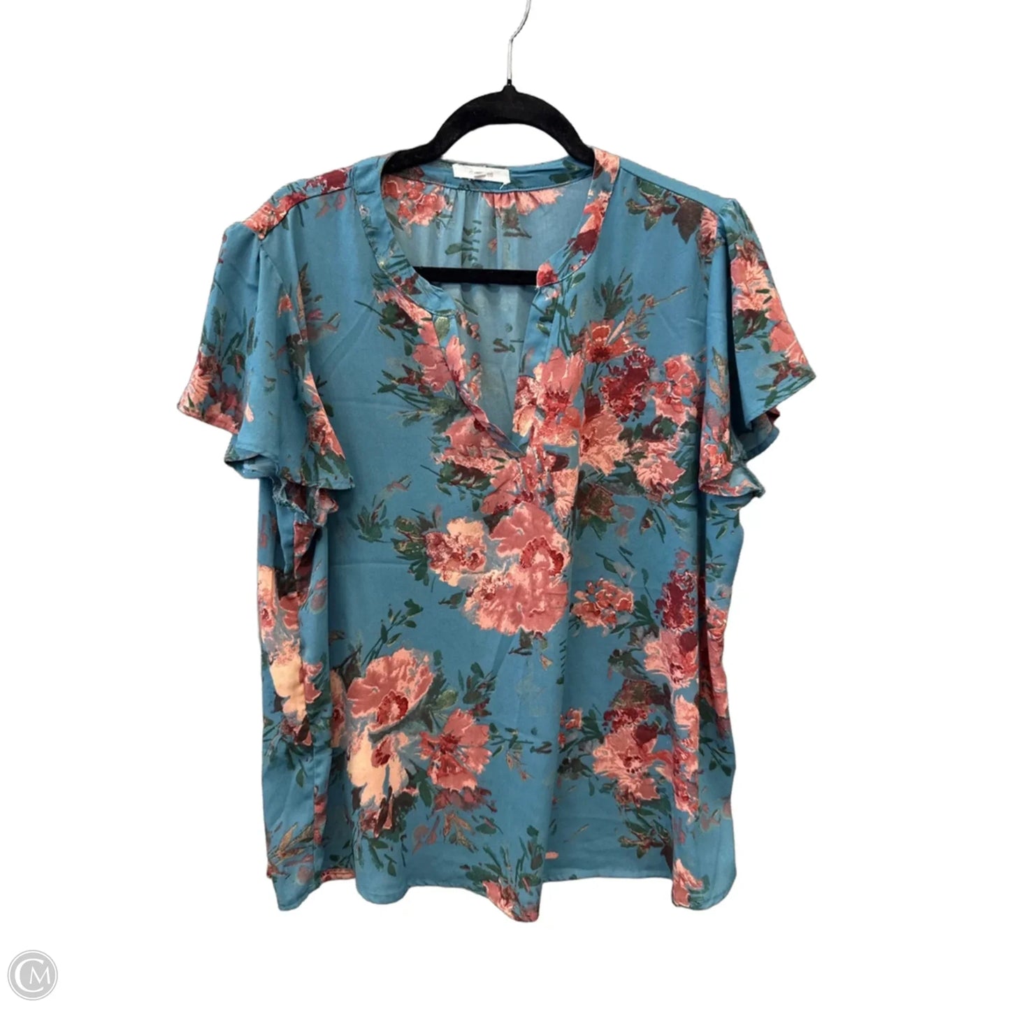 Top Short Sleeve By Maurices In Floral Print, Size: Xl