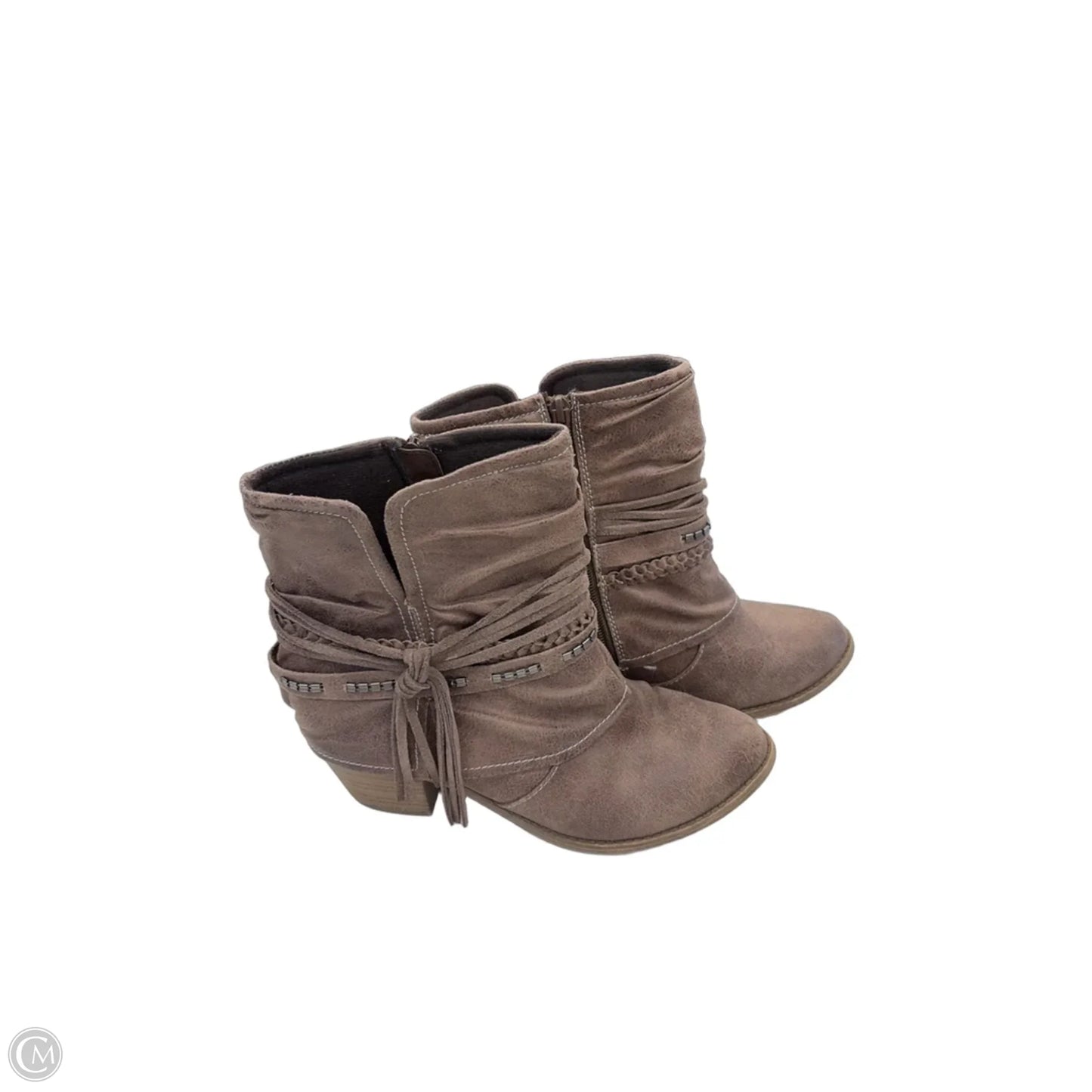 Boots Ankle Heels By Jelly Pop In Brown, Size: 8.5