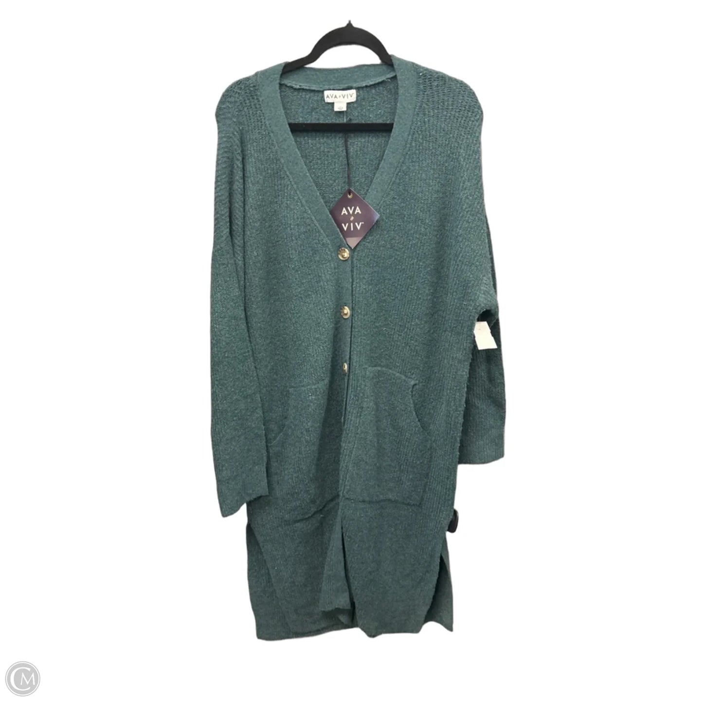 Dress Sweater By Ava & Viv In Green, Size: 1x