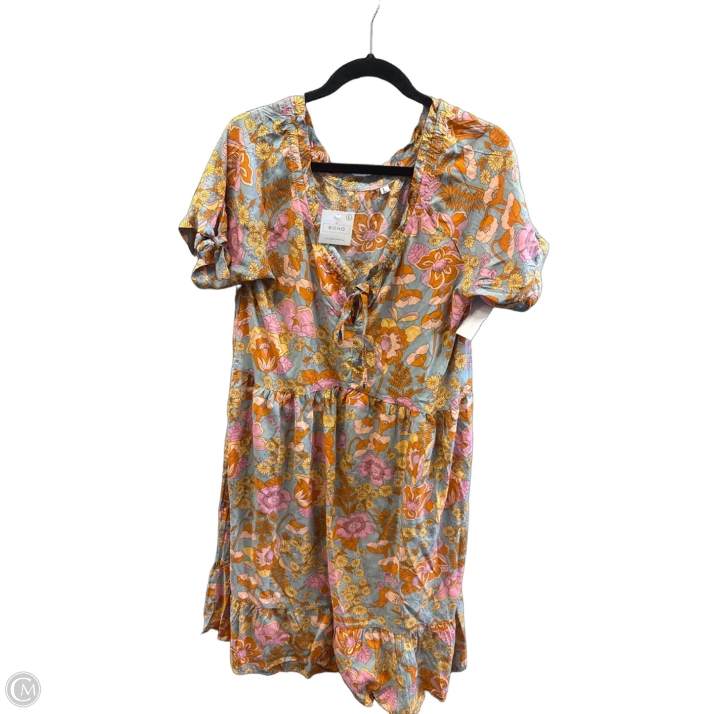 Dress Casual Midi By Clothes Mentor In Floral Print, Size: L