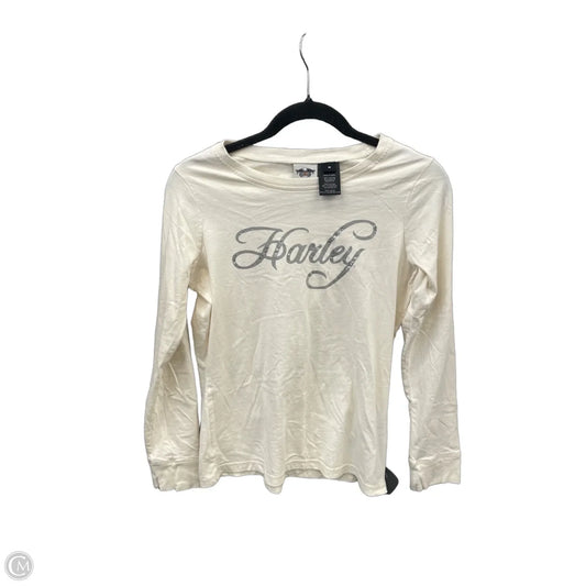 Top Long Sleeve Basic By Harley Davidson In Cream, Size: M