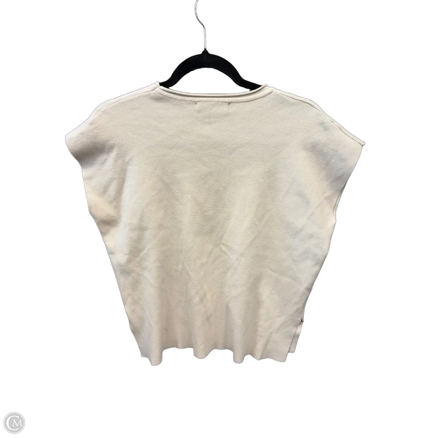 Sweater Short Sleeve By Lillusory In Cream, Size: M