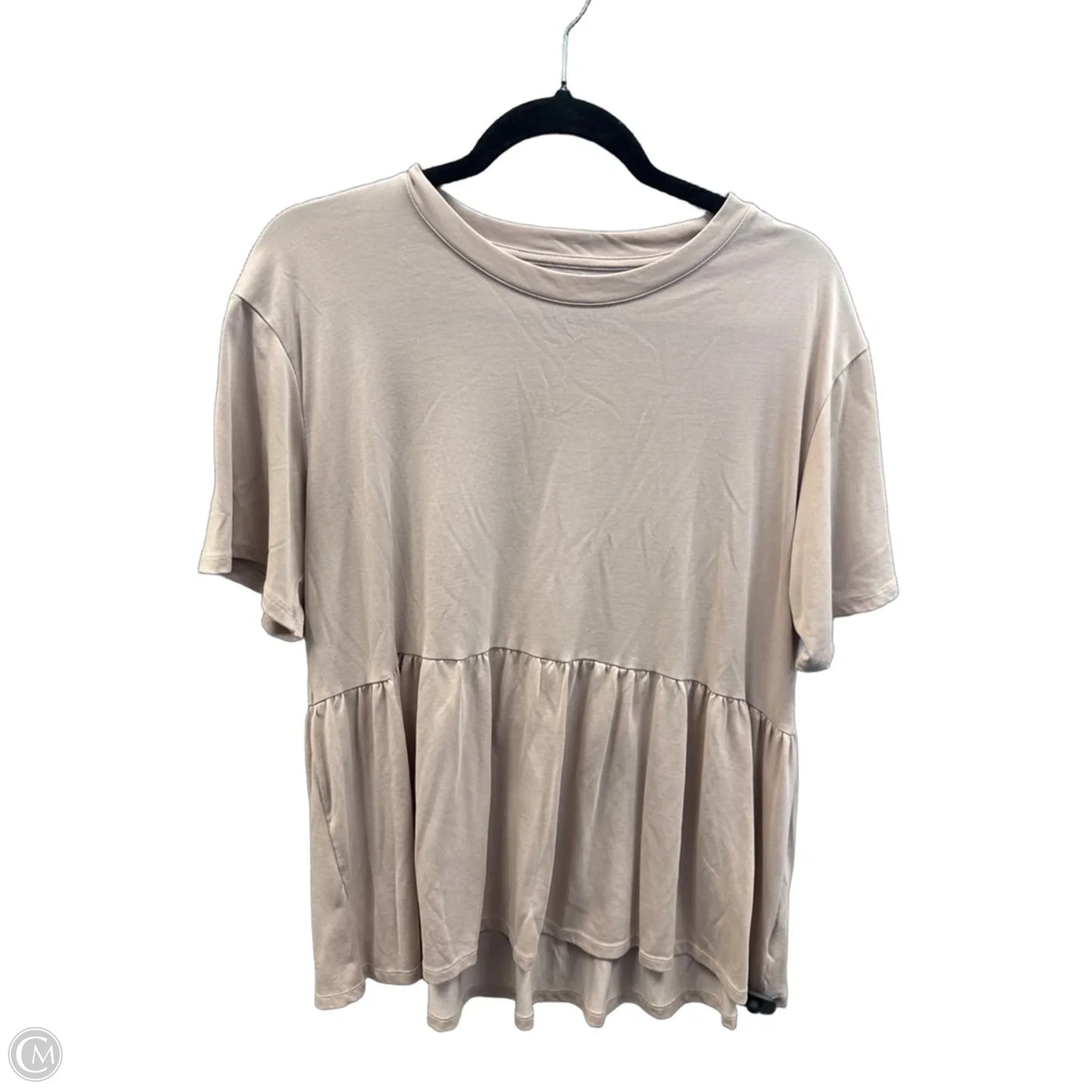 Top Short Sleeve By American Eagle In Beige, Size: L