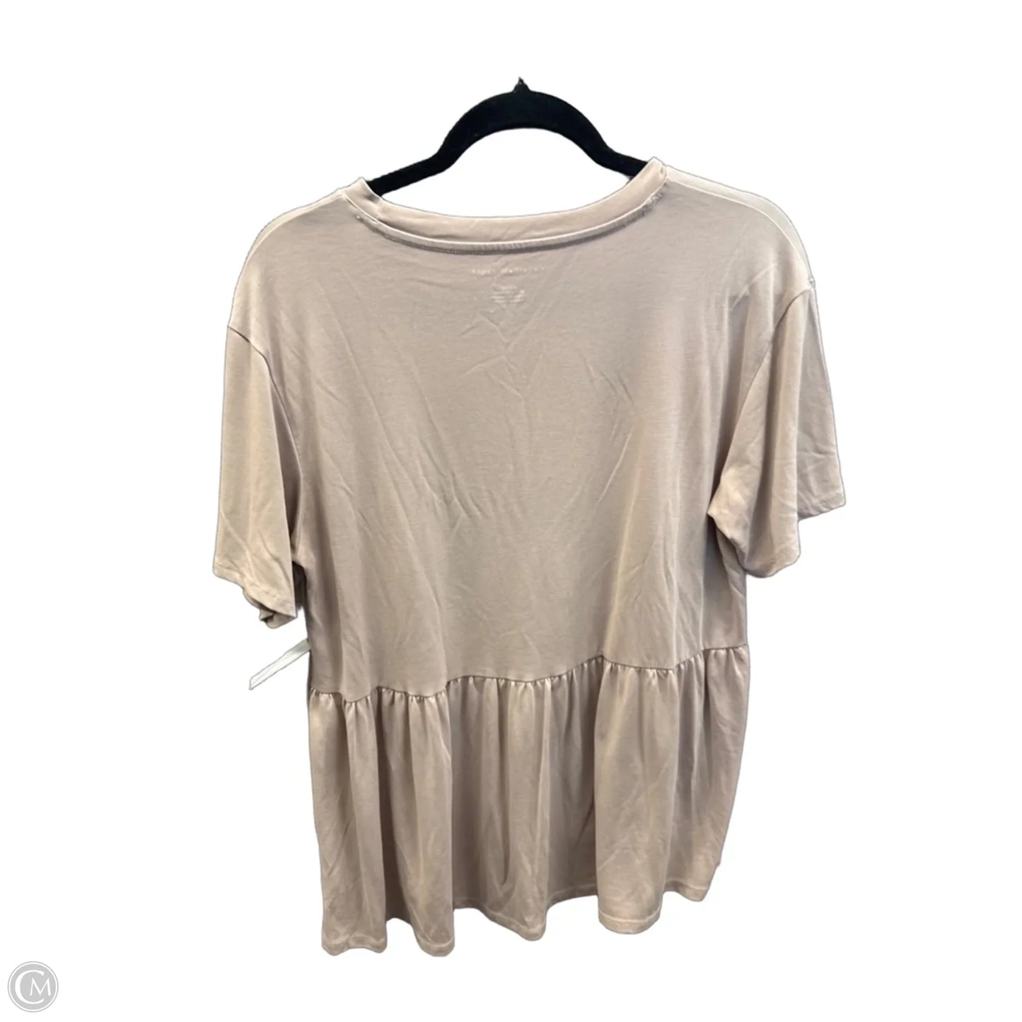 Top Short Sleeve By American Eagle In Beige, Size: L