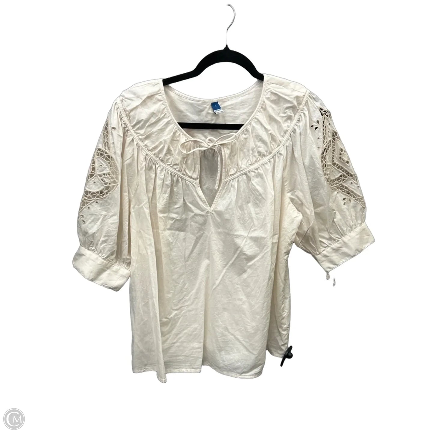 Top Short Sleeve By Old Navy In Cream, Size: L