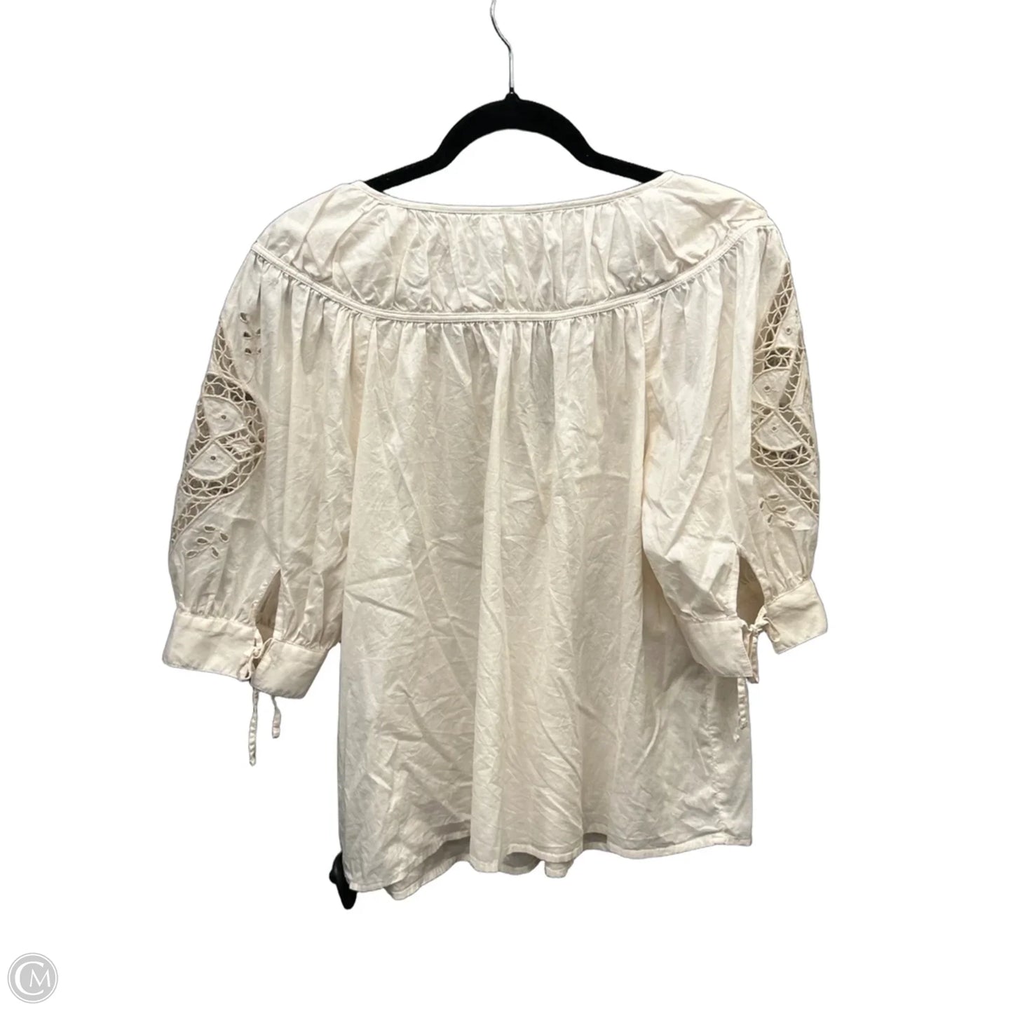 Top Short Sleeve By Old Navy In Cream, Size: L
