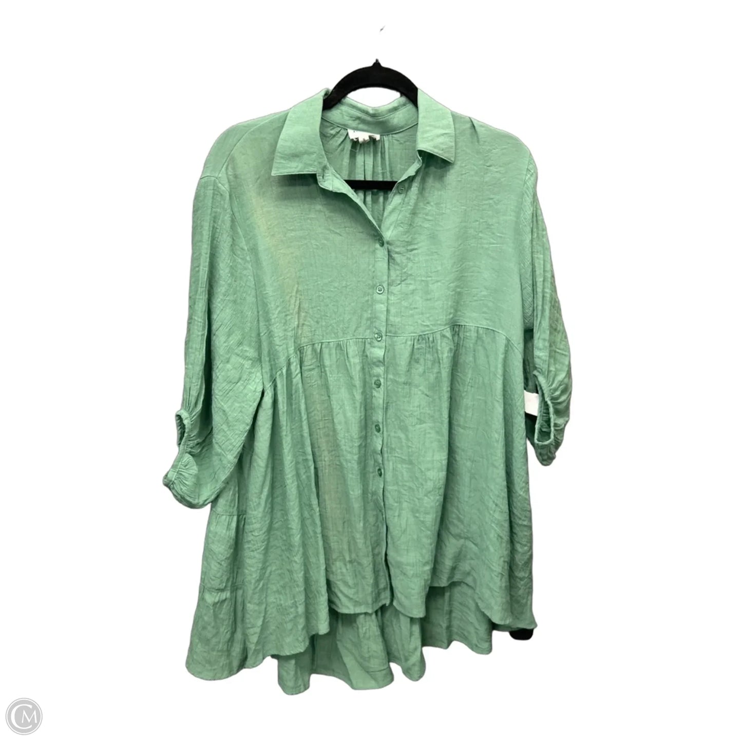 Tunic 3/4 Sleeve By Clothes Mentor In Green, Size: S