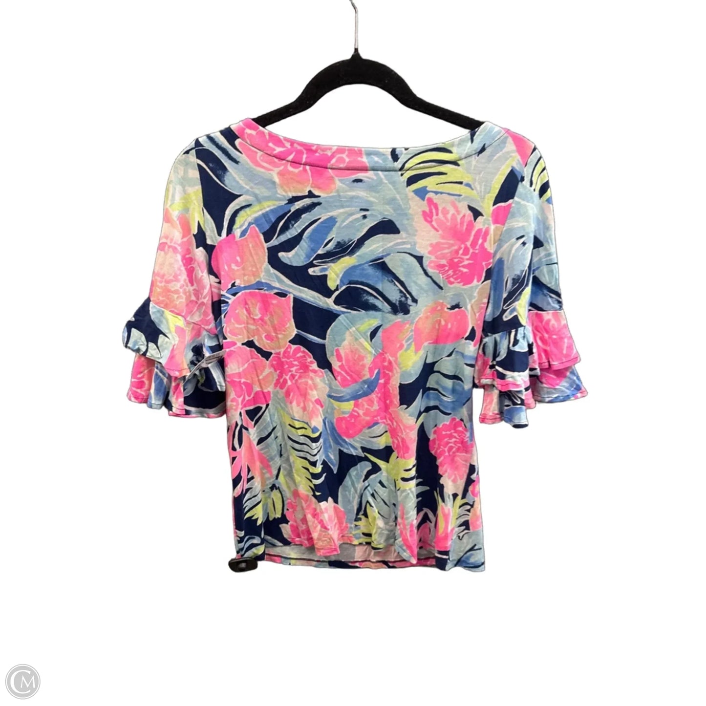 Top Short Sleeve Designer By Lilly Pulitzer In Blue, Size: S