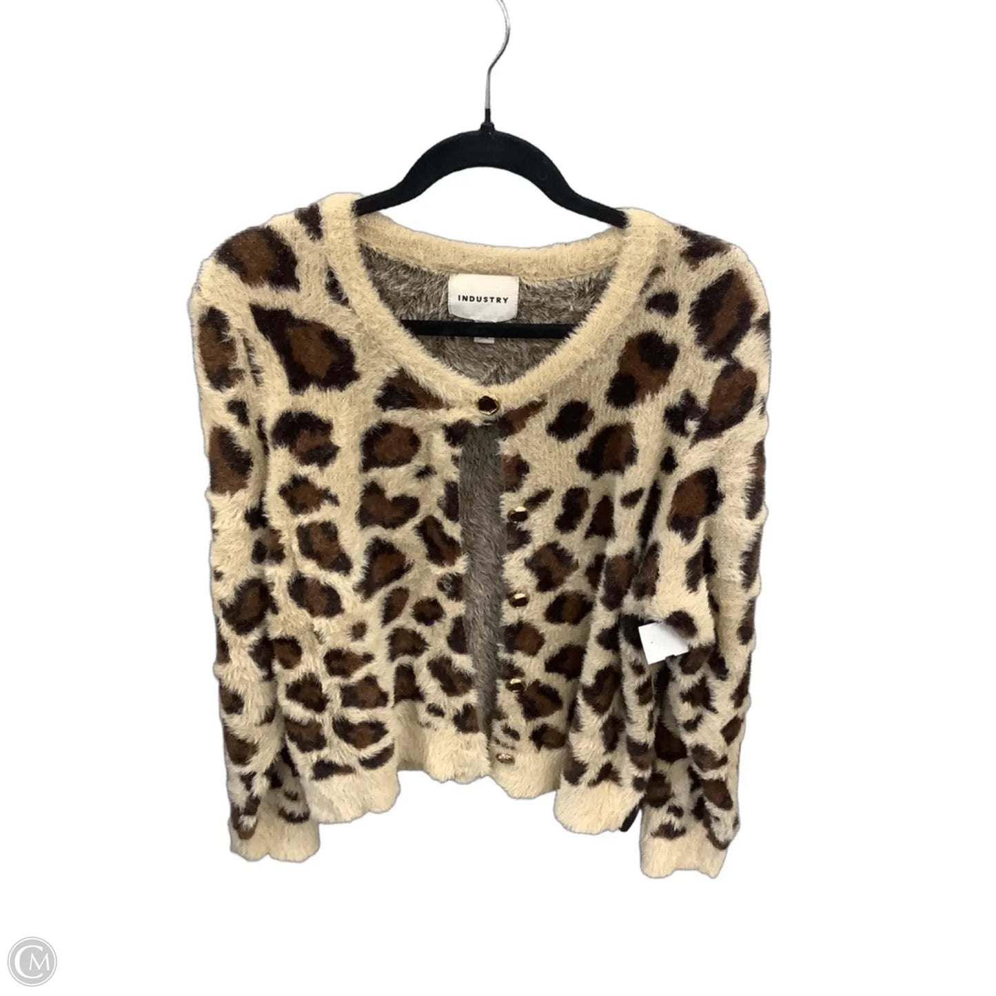 Sweater Cardigan By Industry In Animal Print, Size: Xl