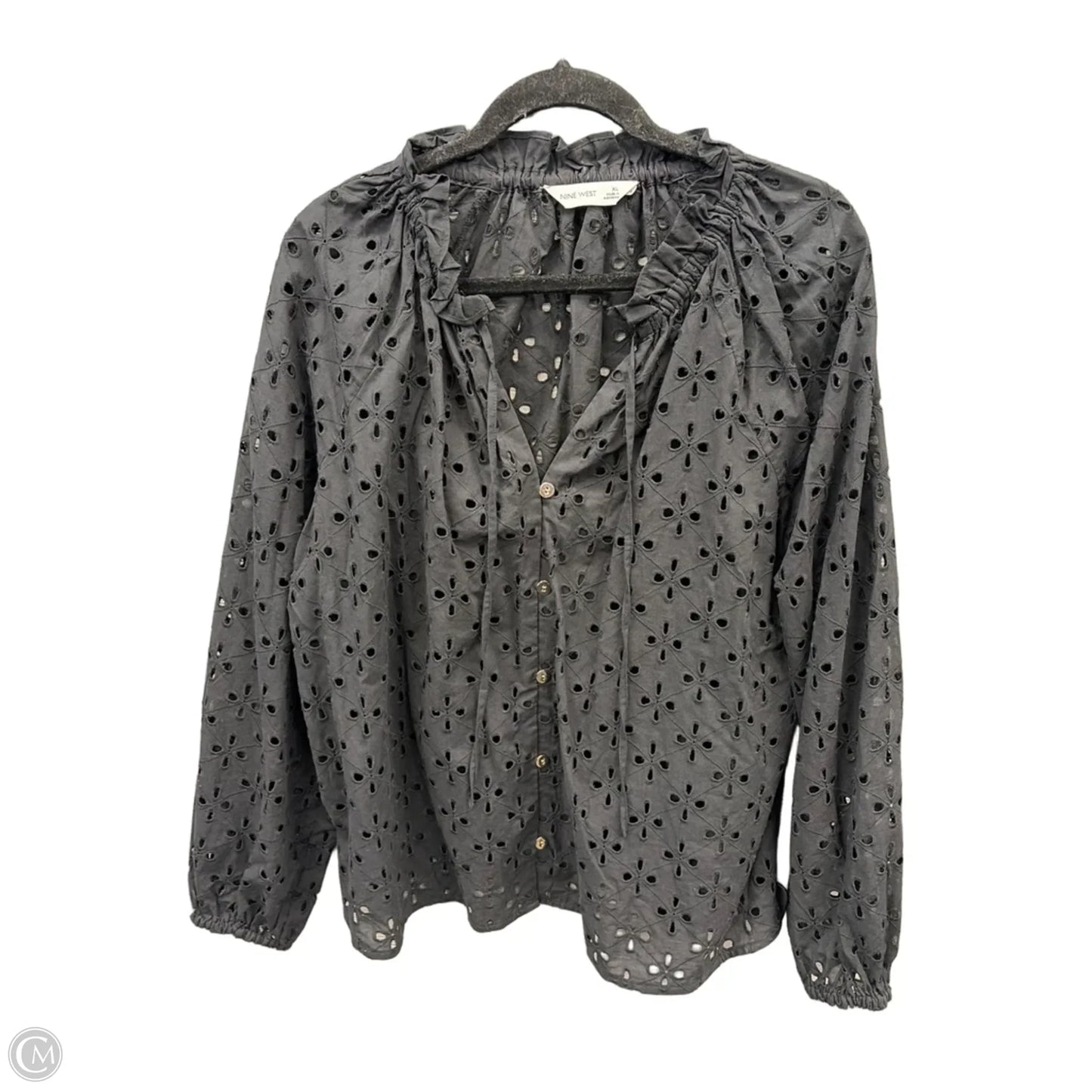Top Long Sleeve By Nine West In Black, Size: Xl