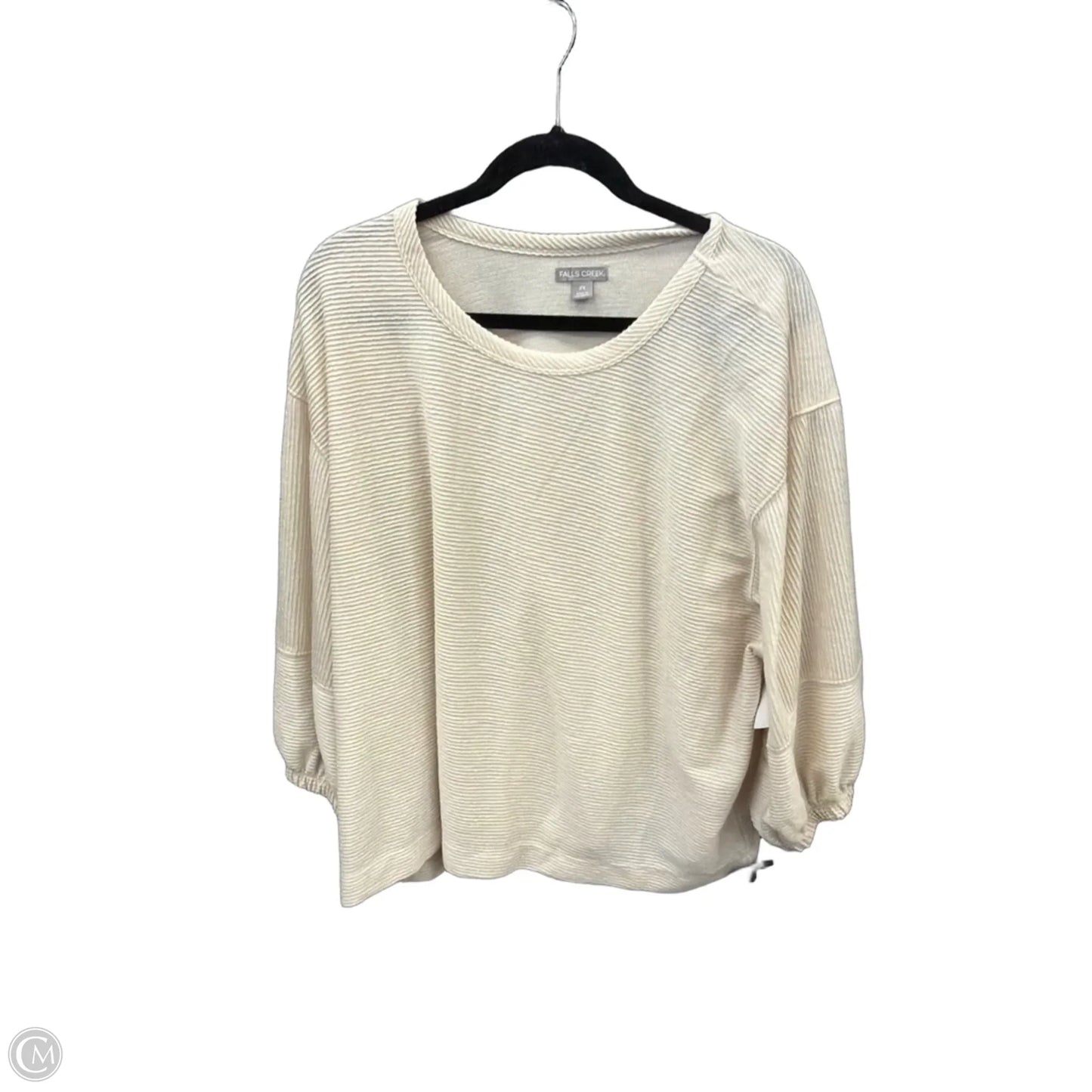 Top Long Sleeve By Falls Creek In Cream, Size: 2x