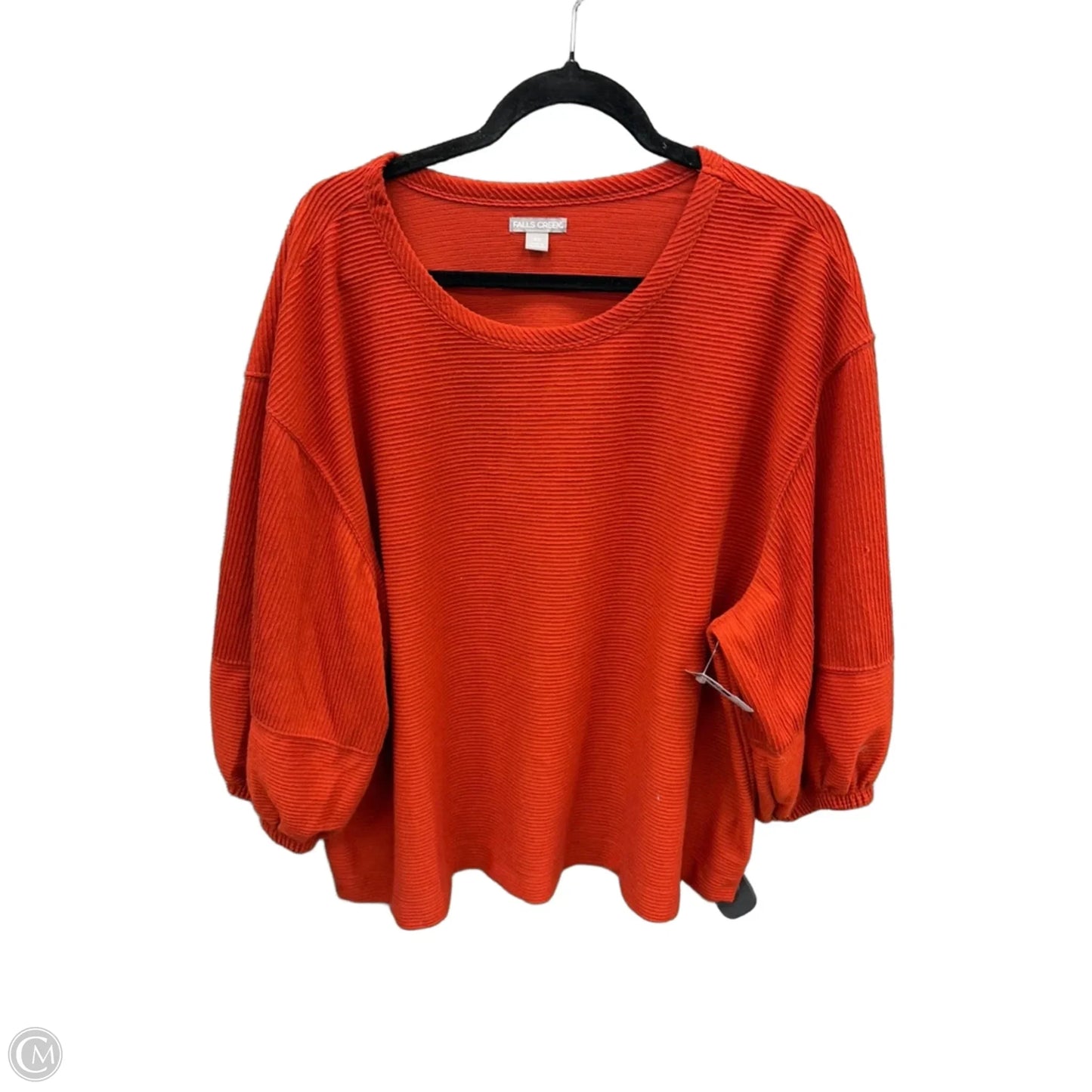 Top Long Sleeve By Falls Creek In Orange, Size: 2x