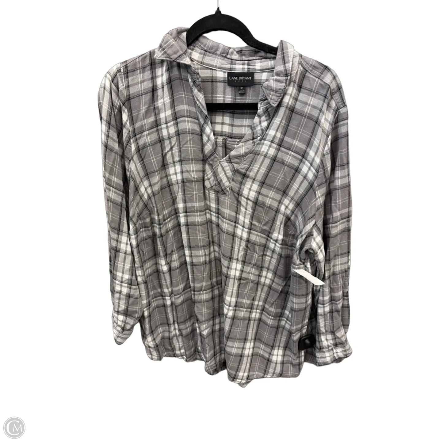 Top Long Sleeve By Lane Bryant In Plaid Pattern, Size: 2x