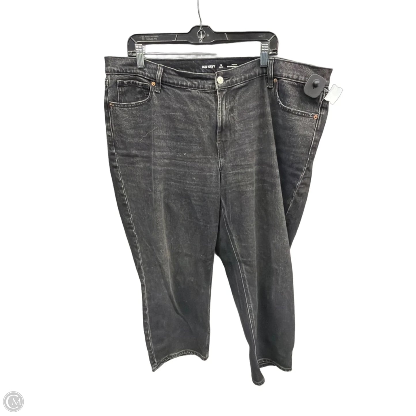 Jeans Boyfriend By Old Navy In Black Denim, Size: 18
