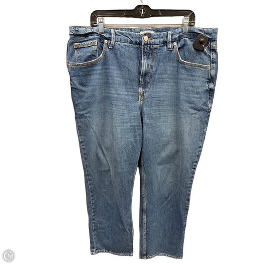 Jeans Straight By Good American In Blue Denim, Size: 16