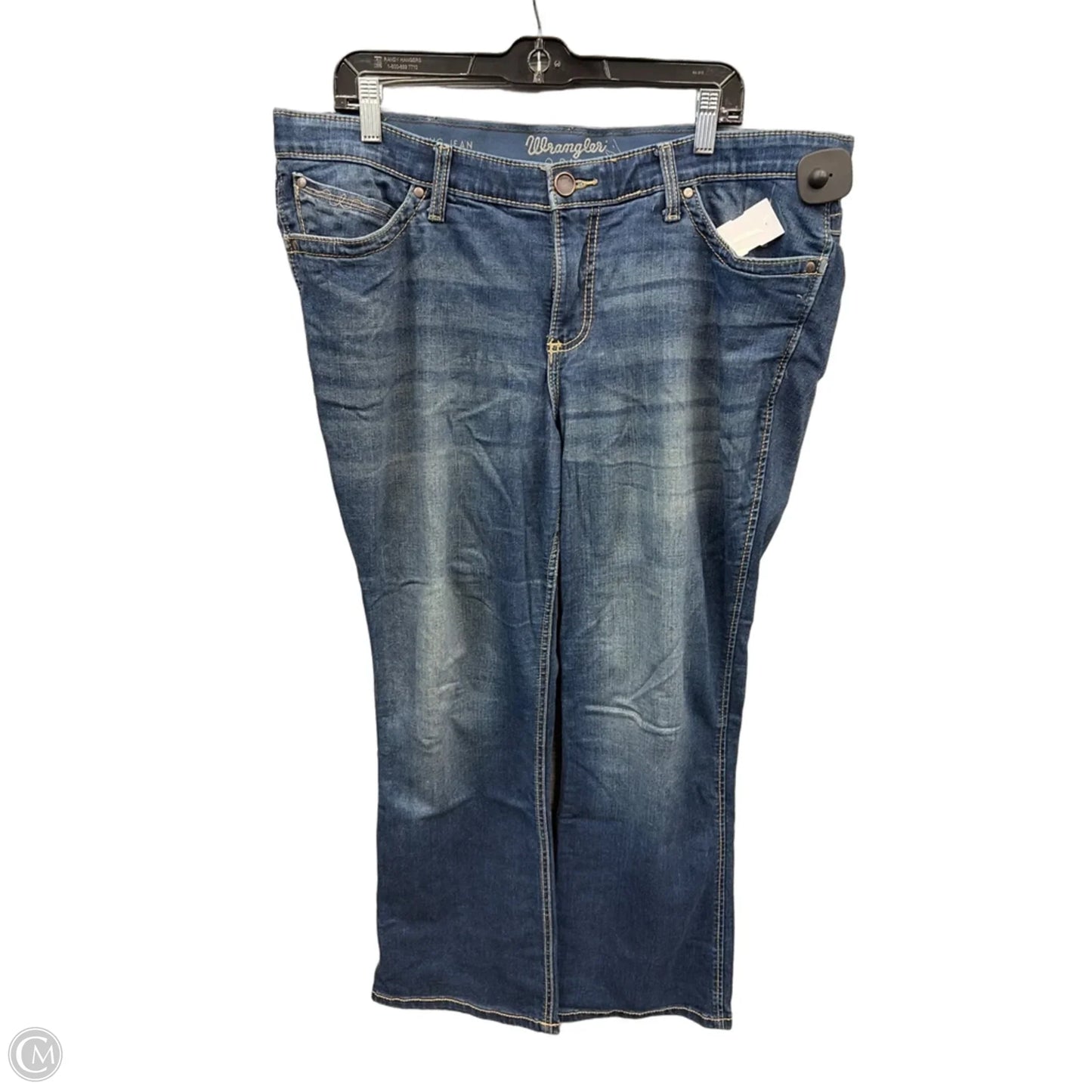 Jeans Boot Cut By Wrangler In Blue Denim, Size: 18