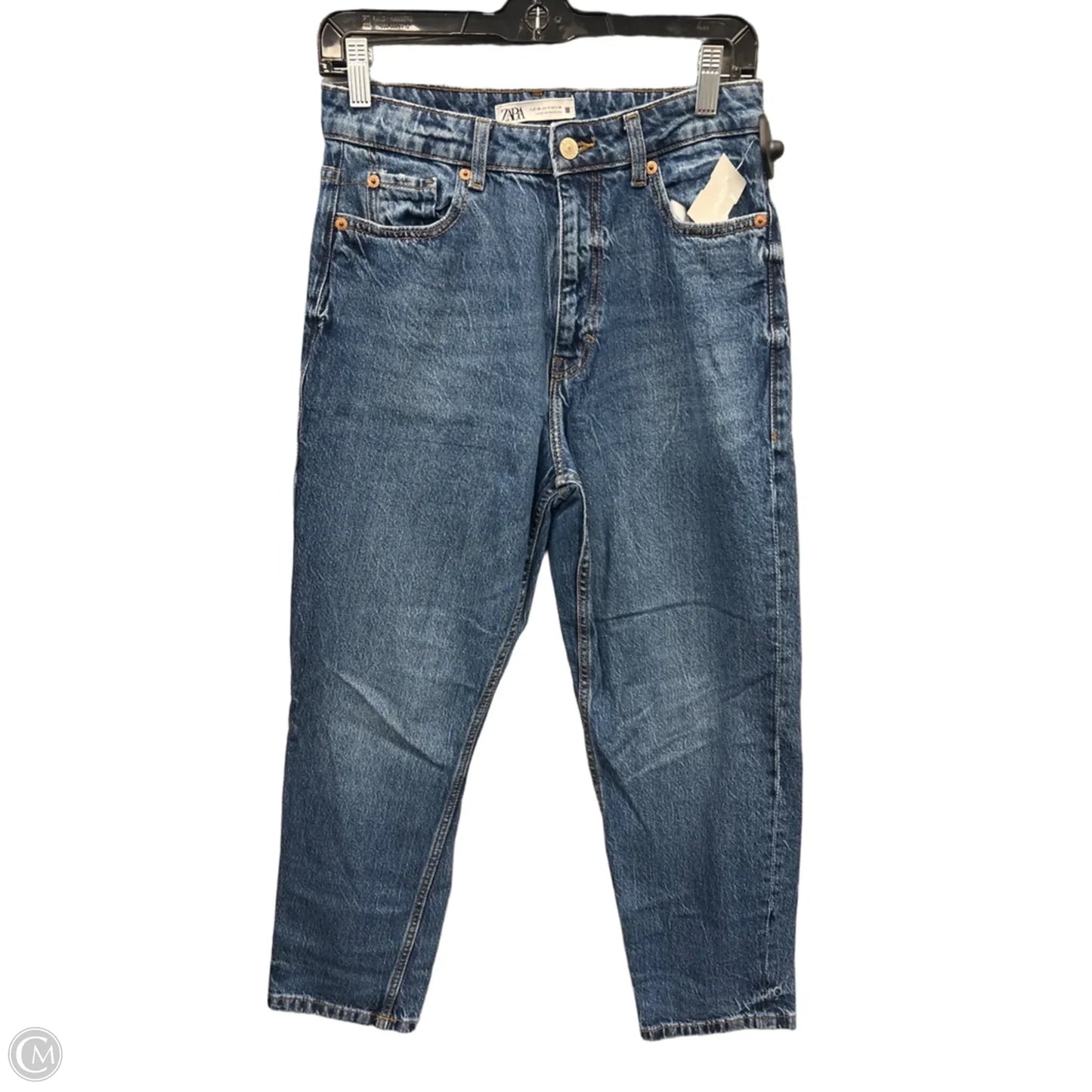 Jeans Straight By Zara In Blue Denim, Size: 6