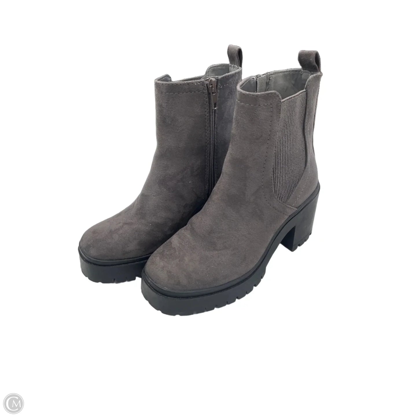Boots Ankle Heels By Soda In Grey, Size: 7