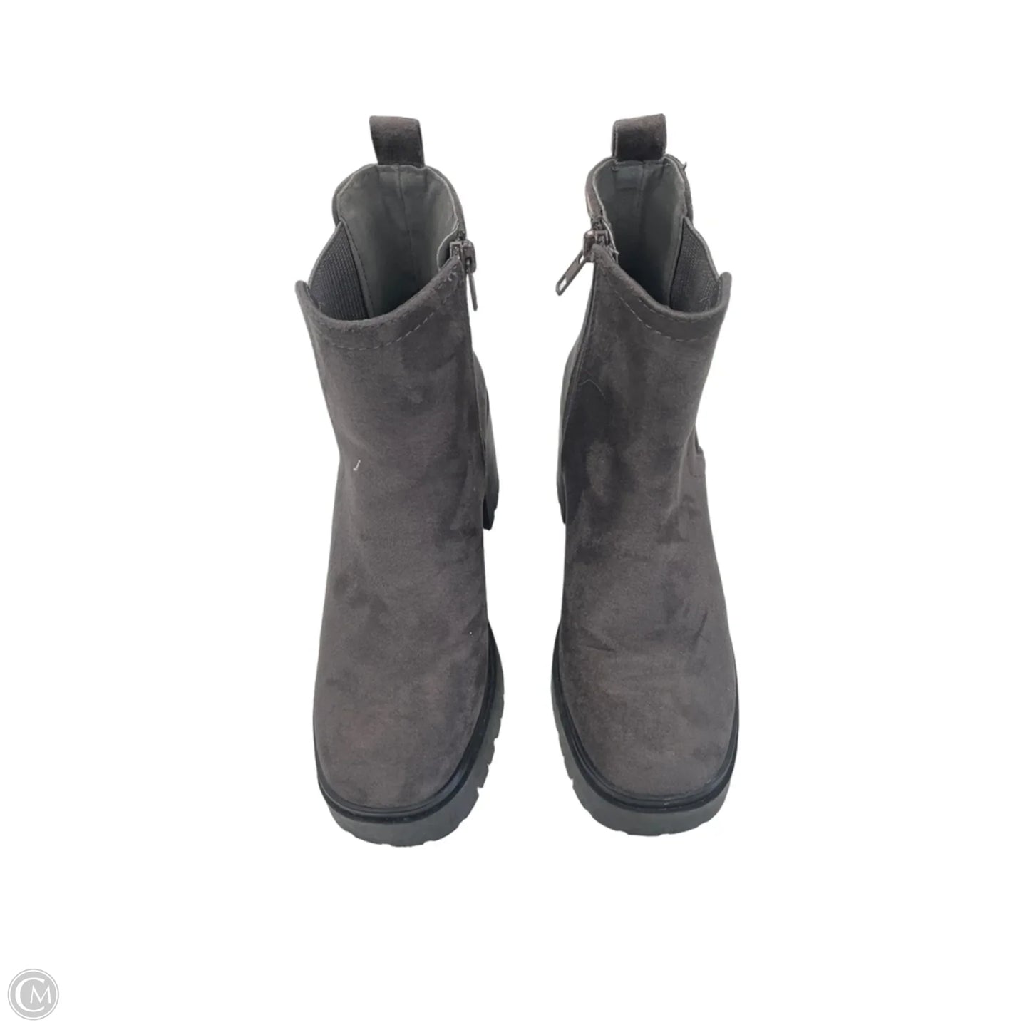 Boots Ankle Heels By Soda In Grey, Size: 7